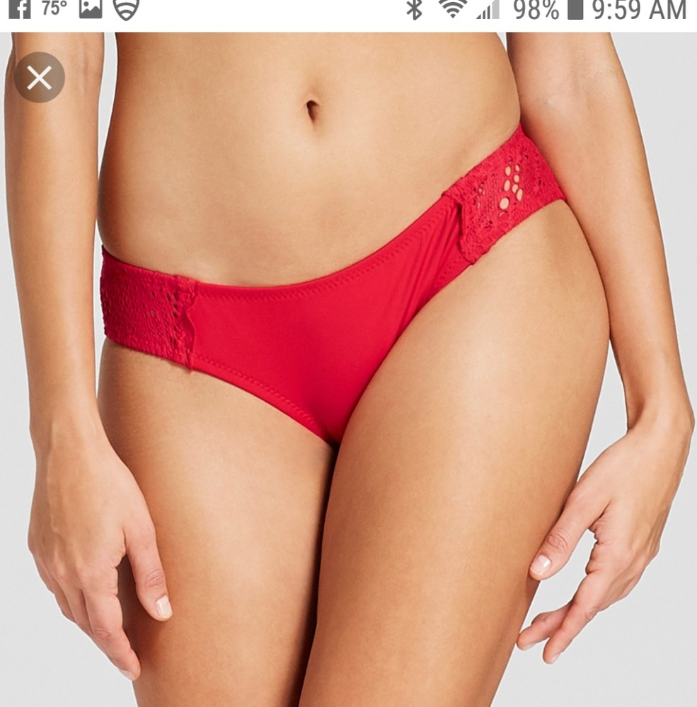 Mossimo Red Hipster Bikini Bottom  A1036 *NEW*